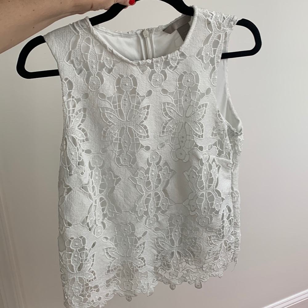 H&M white lace blouse